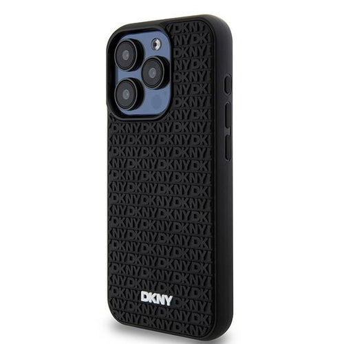 DKNY 3D Rubber Repeat Pattern case for iPhone 15 Pro - black