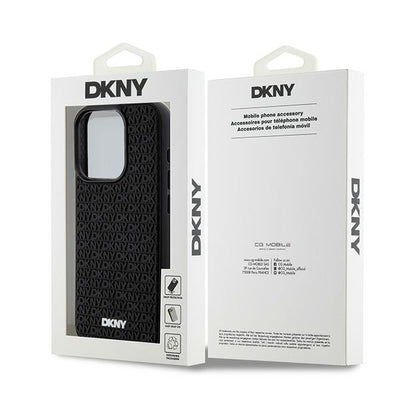 DKNY 3D Rubber Repeat Pattern case for iPhone 15 Pro - black