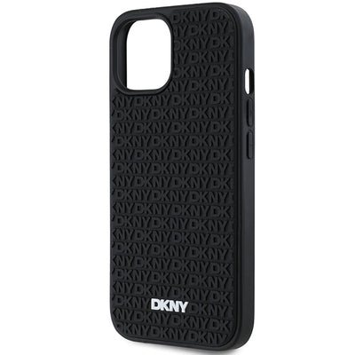 DKNY 3D Rubber Repeat Pattern case for iPhone 15 Plus - black