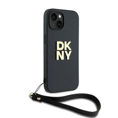 DKNY Wrist Strap Stock Logo iPhone 15 Plus Case - Black