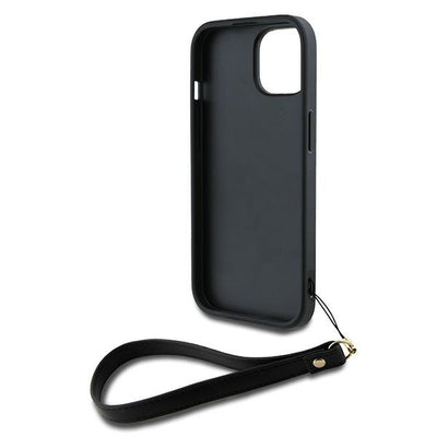 DKNY Wrist Strap Stock Logo iPhone 15 Plus Case - Black