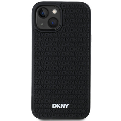DKNY 3D Rubber Repeat Pattern case for iPhone 15/14/13 - black