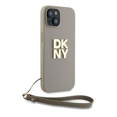 DKNY Wrist Strap Stock Logo case for iPhone 15 / 14 / 13 - beige