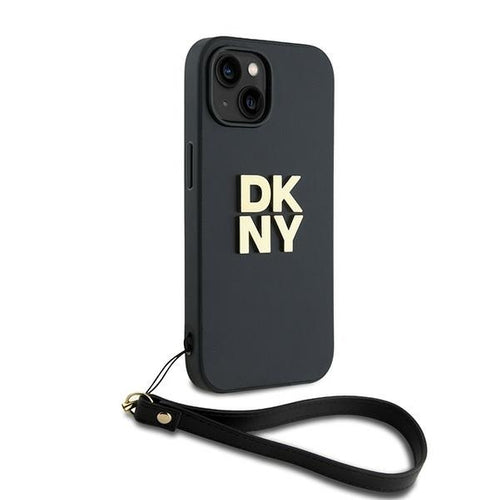 DKNY Wrist Strap Stock Logo case for iPhone 15 / 14 / 13 - black