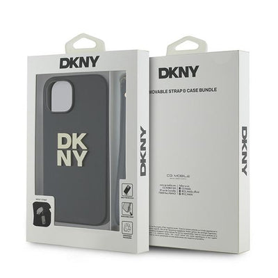 DKNY Wrist Strap Stock Logo case for iPhone 15 / 14 / 13 - black