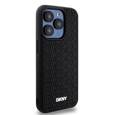 DKNY 3D Rubber Repeat Pattern case for iPhone 15 Pro Max - black