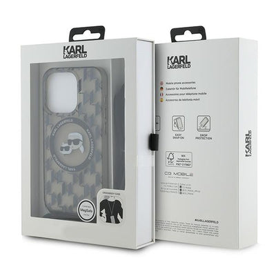 Karl Lagerfeld IML Crossbody Monogram Karl &amp; Choupette Head MagSafe Case for iPhone 15 Pro - Black