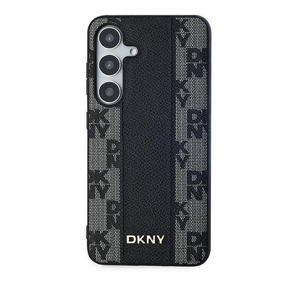 DKNY Leather Checkered Mono Pattern MagSafe case for Samsung Galaxy S24+ - black
