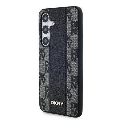 DKNY Leather Checkered Mono Pattern MagSafe case for Samsung Galaxy S24 - black