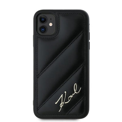 Karl Lagerfeld Diagonal Quilted Script case for iPhone 11 / Xr - black