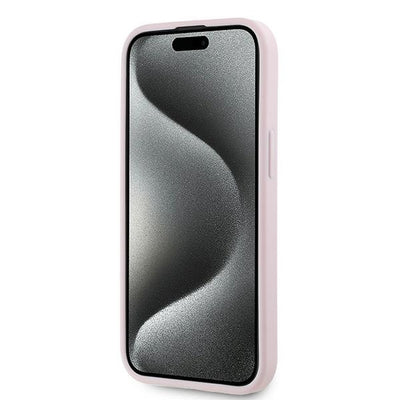 Karl Lagerfeld Diagonal Quilted Script case for iPhone 15 Plus / 14 Plus - pink