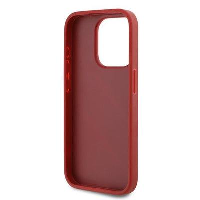 Karl Lagerfeld Diagonal Quilted Script case for iPhone 15 Pro Max - red