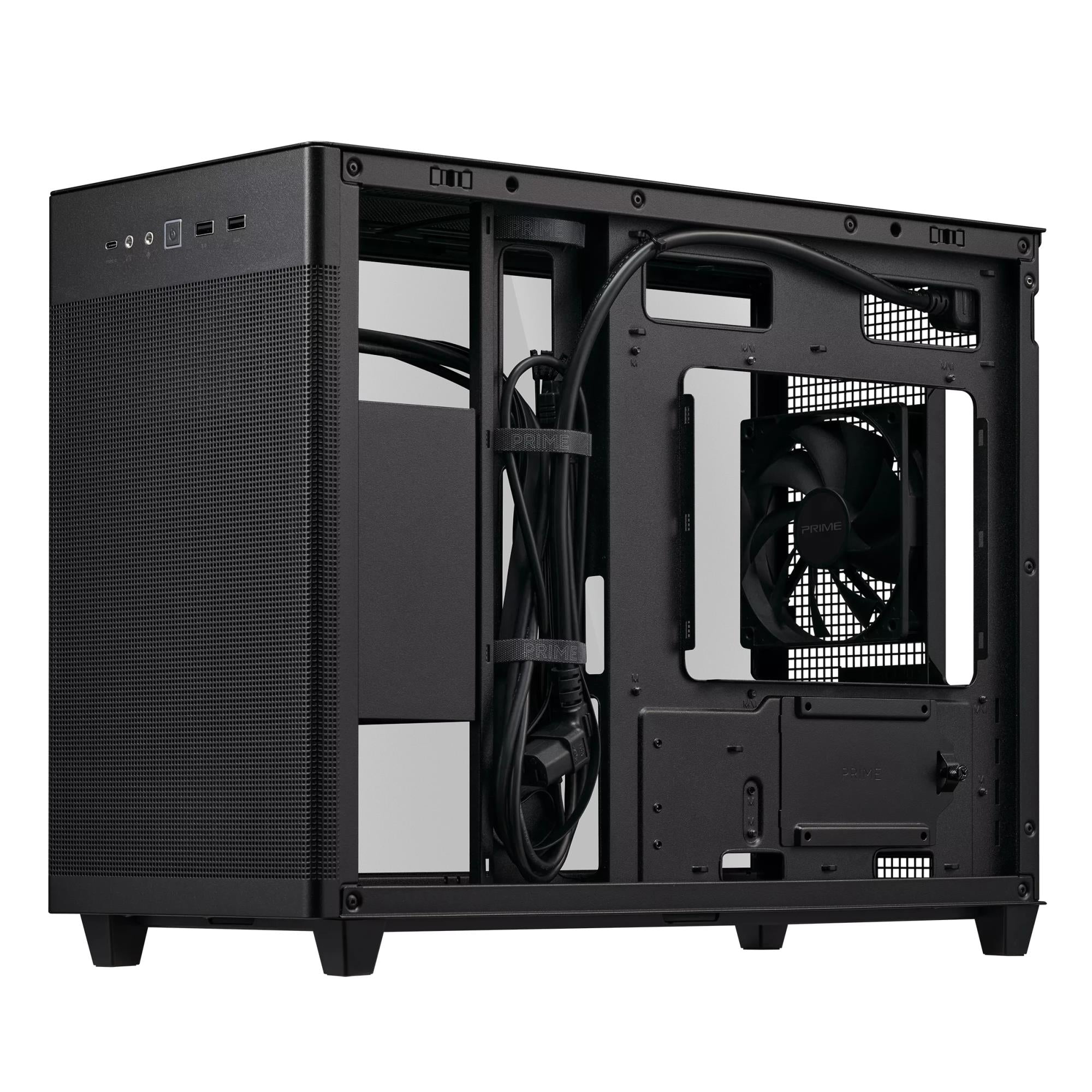 Case ASUS Prime AP201 Tempered Glass Micro Not included MicroATX MiniITX Colour Black PRIMEAP201TG