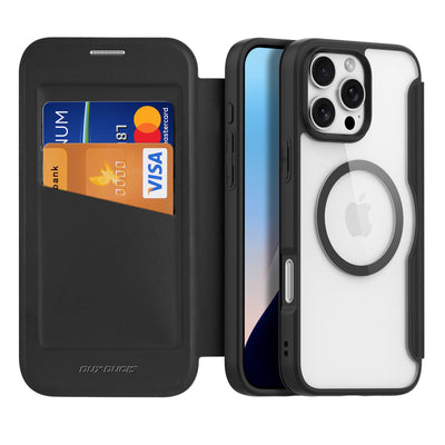 Dux Ducis Skin X Pro Case for iPhone 16 Pro Max with MagSafe and Flip - Black