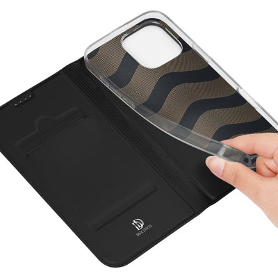 Dux Ducis Skin Pro iPhone 16 Pro Case with Flip and Card Slot - Black