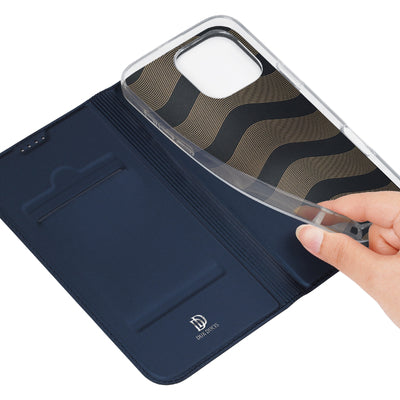 Dux Ducis Skin Pro iPhone 16 Pro Max Case with Flip and Card Slot - Blue