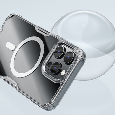 Nillkin Nature Pro Magnetic Case with MagSafe for iPhone 16 - Transparent & White