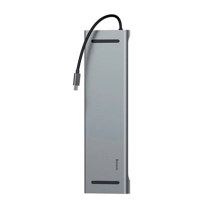 Baseus Enjoyment Series Multi-functional Type-C intelligent HD HUB（PD/HD4K*2/VGA/RJ45/SD/TF/USB*3/Audio*1/Stand)Dark gray - Product Image 2