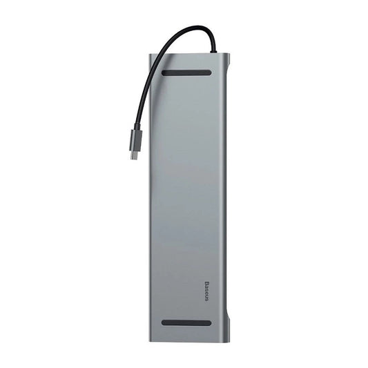 Baseus Enjoyment Series Multi-functional Type-C intelligent HD HUB（PD/HD4K*2/VGA/RJ45/SD/TF/USB*3/Audio*1/Stand)Dark gray - Product Image 2