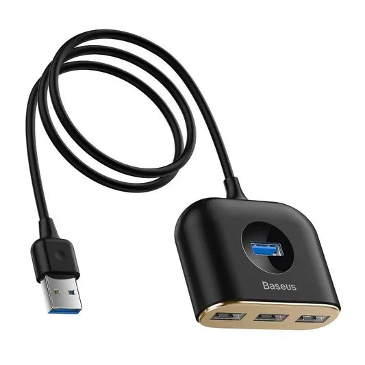 Baseus Square Round USB Adapter, HUB USB 3.0 to 1x USB 3.0 + 3x USB 2.0.1m (Black) - Product Image 2