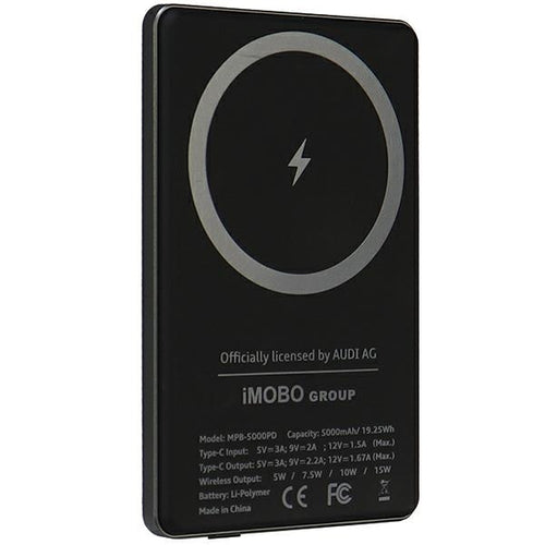 Powerbank Audi Big Logo MagSafe inductive 15W 5000mAh - gray