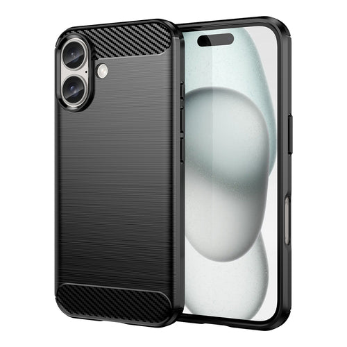 Carbon Case for iPhone 16 Silicone Case - Black — Hurtel