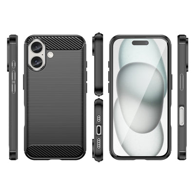 Carbon Case for iPhone 16 Silicone Case - Black — Hurtel