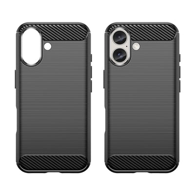 Carbon Case for iPhone 16 Plus Silicone Case - Black — Hurtel