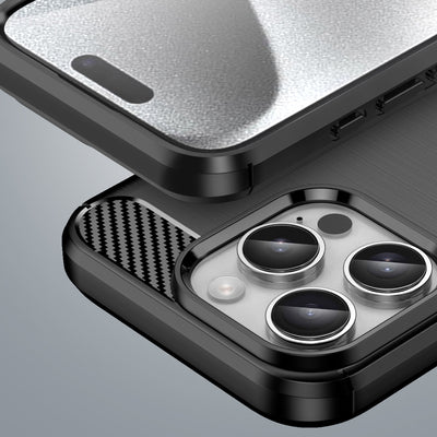 Carbon Case for iPhone 16 Pro Max Silicone Case - Black — Hurtel