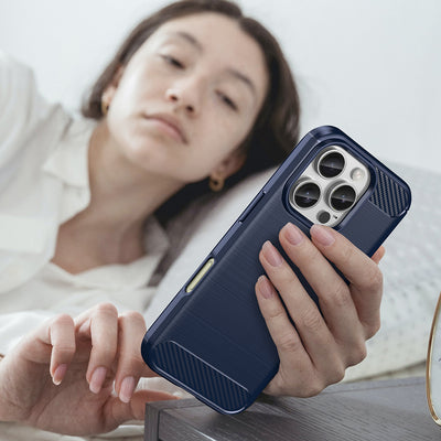 Carbon Case for iPhone 16 Pro - Blue — Hurtel
