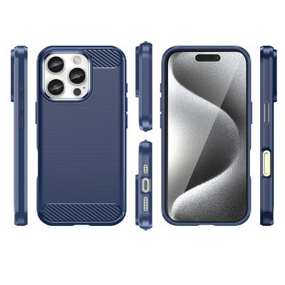 Carbon Case for iPhone 16 Pro Max Silicone Case - Blue — Hurtel