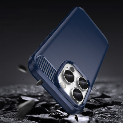 Carbon Case for iPhone 16 Pro Max Silicone Case - Blue — Hurtel