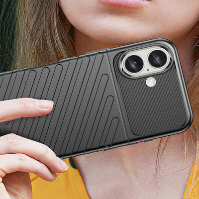 Thunder Case for iPhone 16 Plus Silicone Case - Black — Hurtel