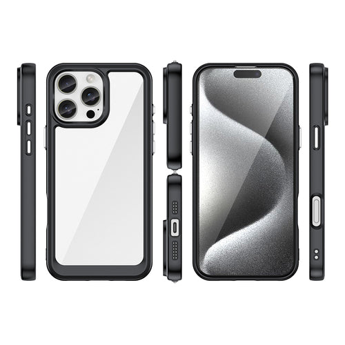 Outer Space Case with Gel Frame for iPhone 16 Pro - Black — Hurtel