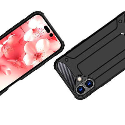 Hybrid Armor iPhone 16 Plus Case - Black — Hurtel