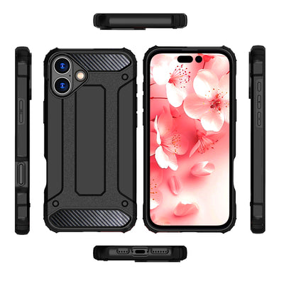 Hybrid Armor iPhone 16 Plus Case - Black — Hurtel