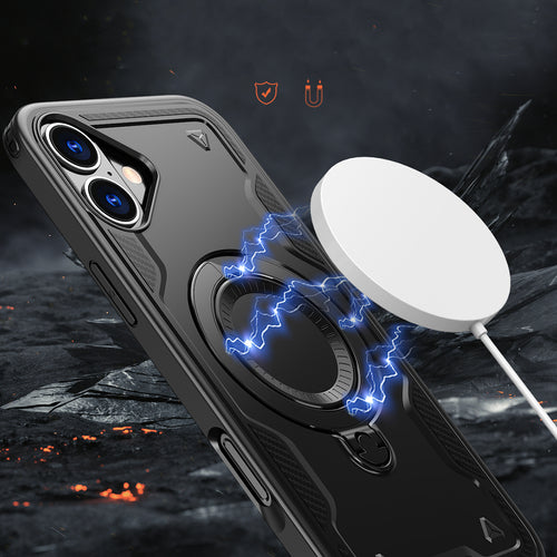 Hybrid Armor Trendy Case with MagSafe for iPhone 16 - Black — Hurtel