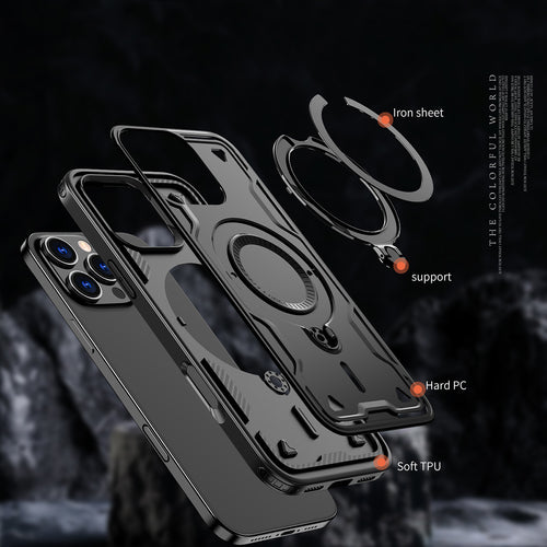 Hybrid Armor Trendy Case with MagSafe for iPhone 16 Pro - Black — Hurtel