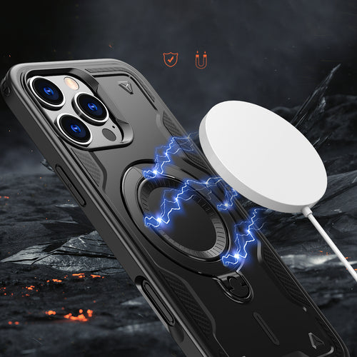 Hybrid Armor Trendy Case with MagSafe for iPhone 16 Pro Max - Black — Hurtel