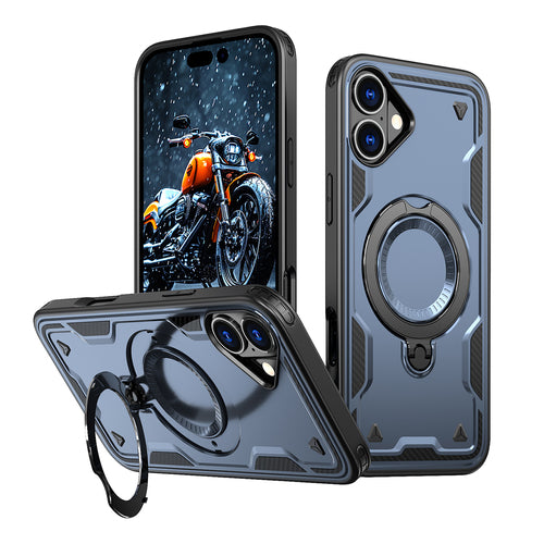 Hybrid Armor Trendy Case with MagSafe for iPhone 16 - Blue — Hurtel