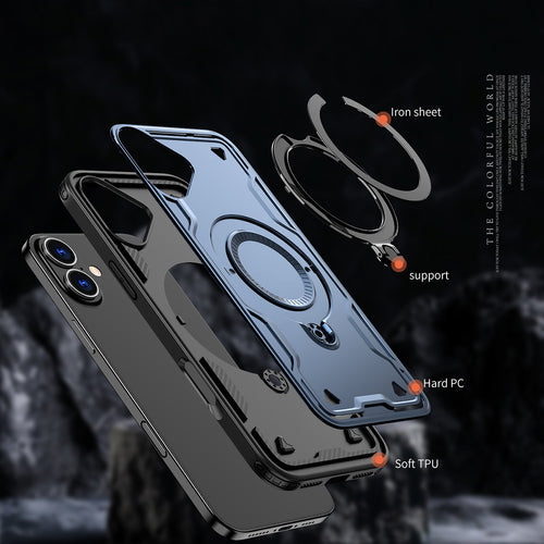 Hybrid Armor Trendy Case with MagSafe for iPhone 16 - Blue — Hurtel