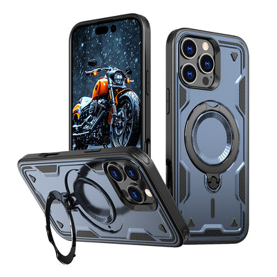 Hybrid Armor Trendy Case with MagSafe for iPhone 16 Pro - Blue — Hurtel