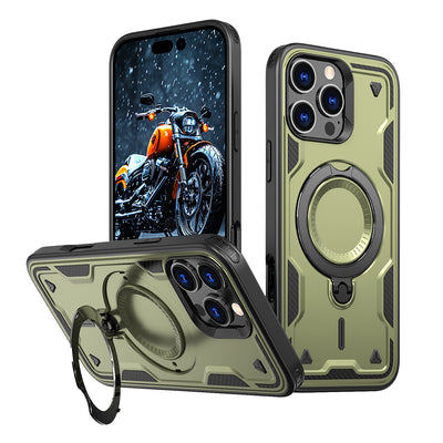 Hybrid Armor Trendy Case with MagSafe for iPhone 16 Pro - Green — Hurtel
