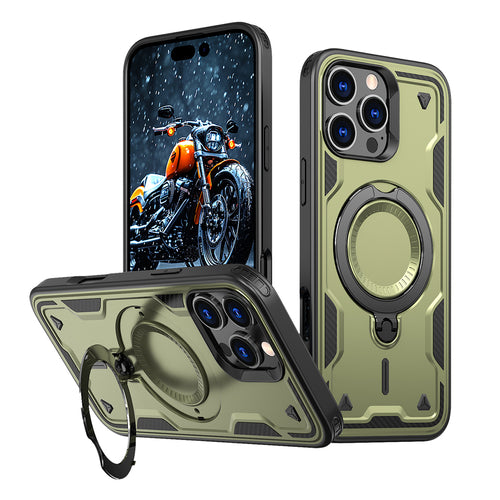 Hybrid Armor Trendy Case with MagSafe for iPhone 16 Pro - Green — Hurtel