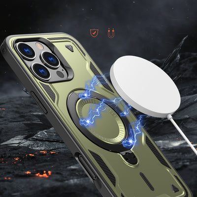 Hybrid Armor Trendy Case with MagSafe for iPhone 16 Pro - Green — Hurtel