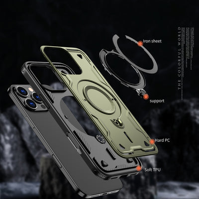 Hybrid Armor Trendy Case with MagSafe for iPhone 16 Pro Max - Green — Hurtel