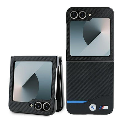 BMW Carbon Blue Line Case for Samsung Galaxy Z Flip 6 - Black