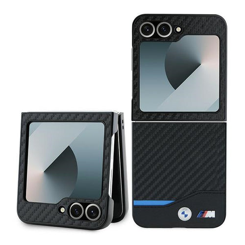BMW Carbon Blue Line Case for Samsung Galaxy Z Flip 6 - Black