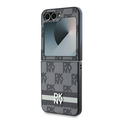 DKNY Checkered Pattern Printed Stripes case for Samsung Galaxy Z Flip 6 - black