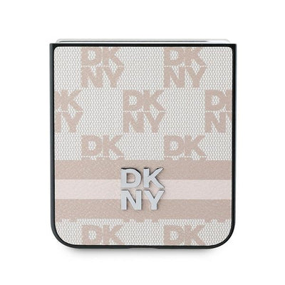 DKNY Checkered Pattern Printed Stripes Case for Samsung Galaxy Z Flip 6 - Pink